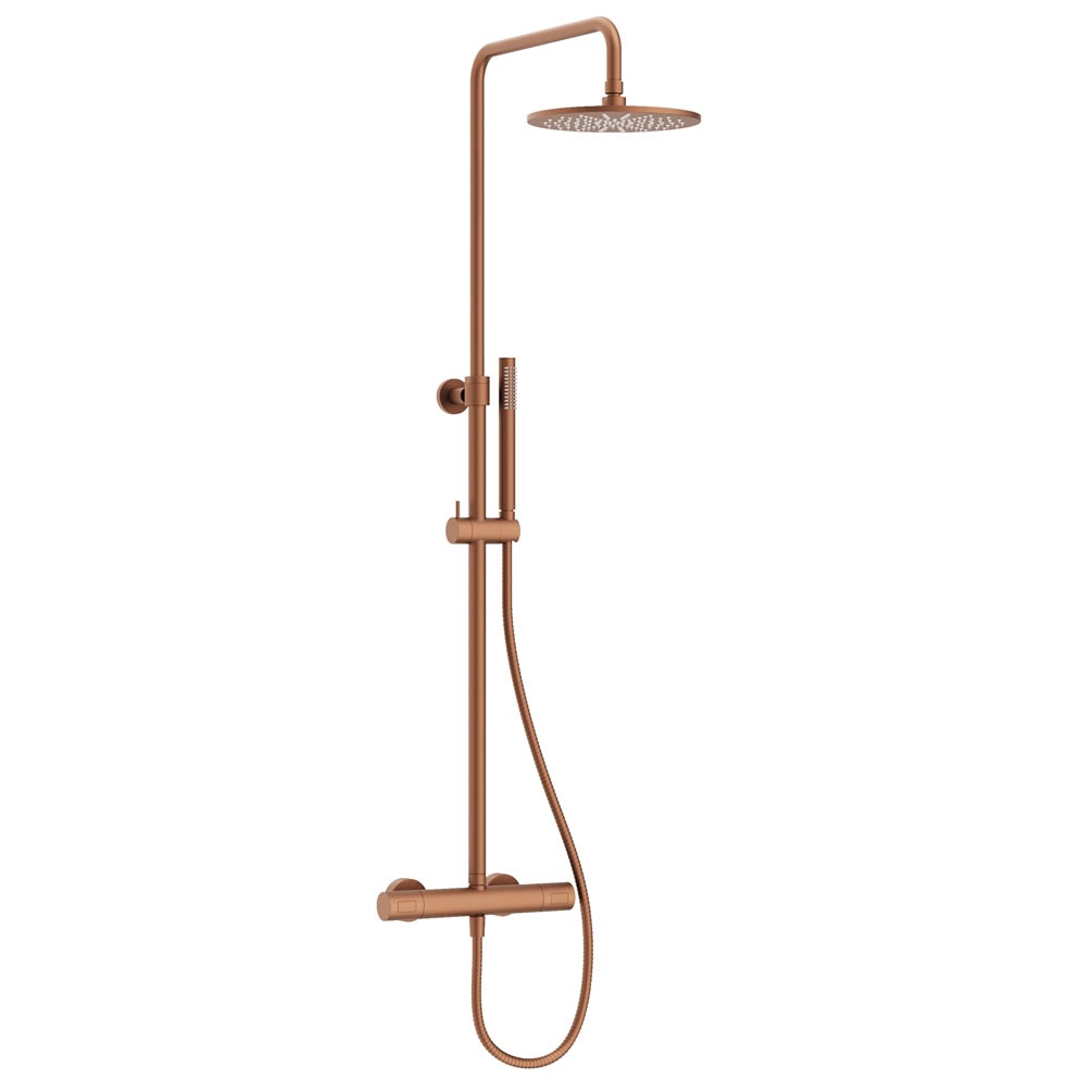 Cutout image of Crosswater Central Brushed Bronze Thermostatic Shower Column